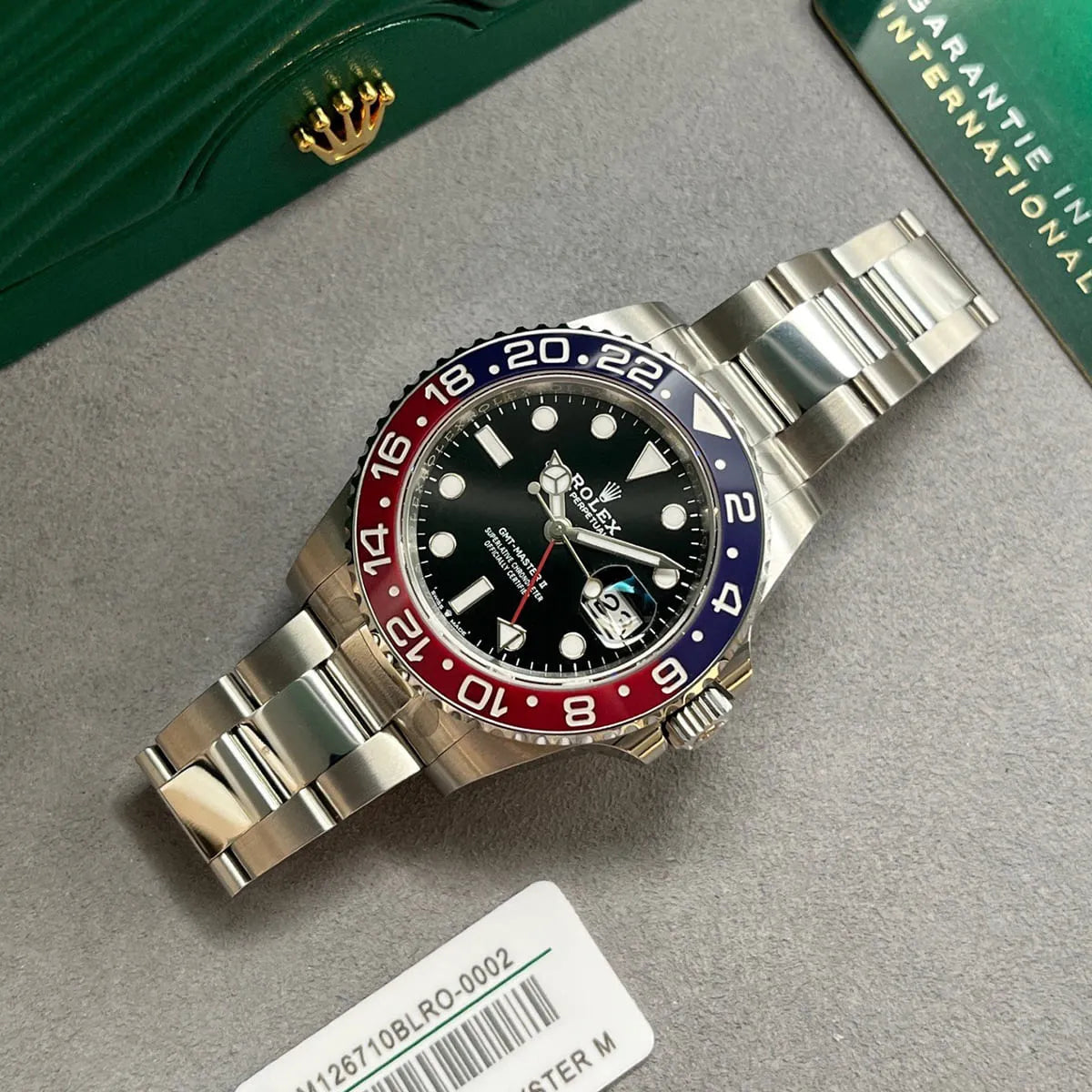 Rolex GMT Master II Pepsi m126710BLRO-0002 Men’s Watch Black Dial Silver Band
