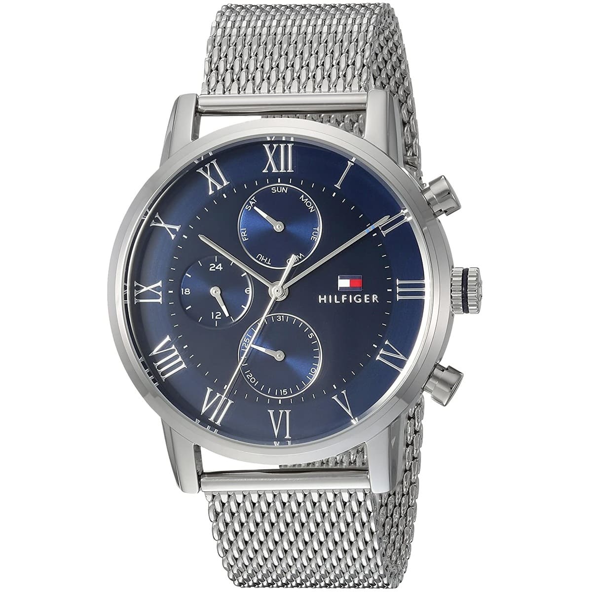 Tommy Hilfiger Men’s Watch 1791398 Blue Dial Mesh Strap