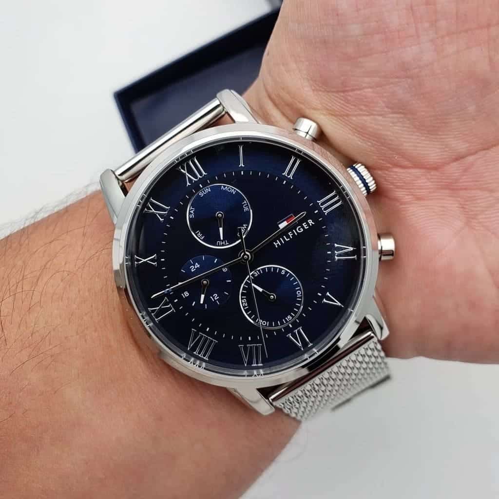 Tommy Hilfiger Men’s Watch 1791398 Blue Dial Mesh Strap