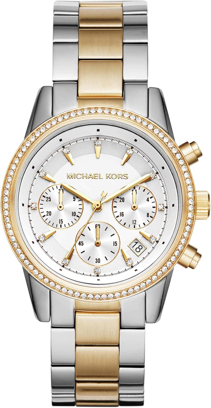 Michael Kors Women's White Dial Stainless Steel Band Watch - MK6474