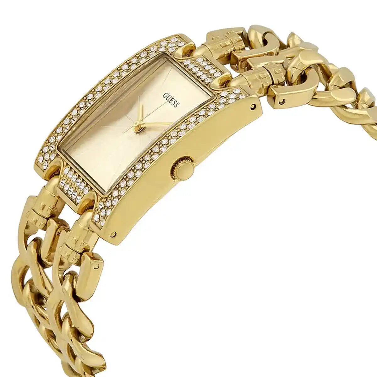 Guess Gold-Tone Crystal-Accented Watch For Women W0072L1