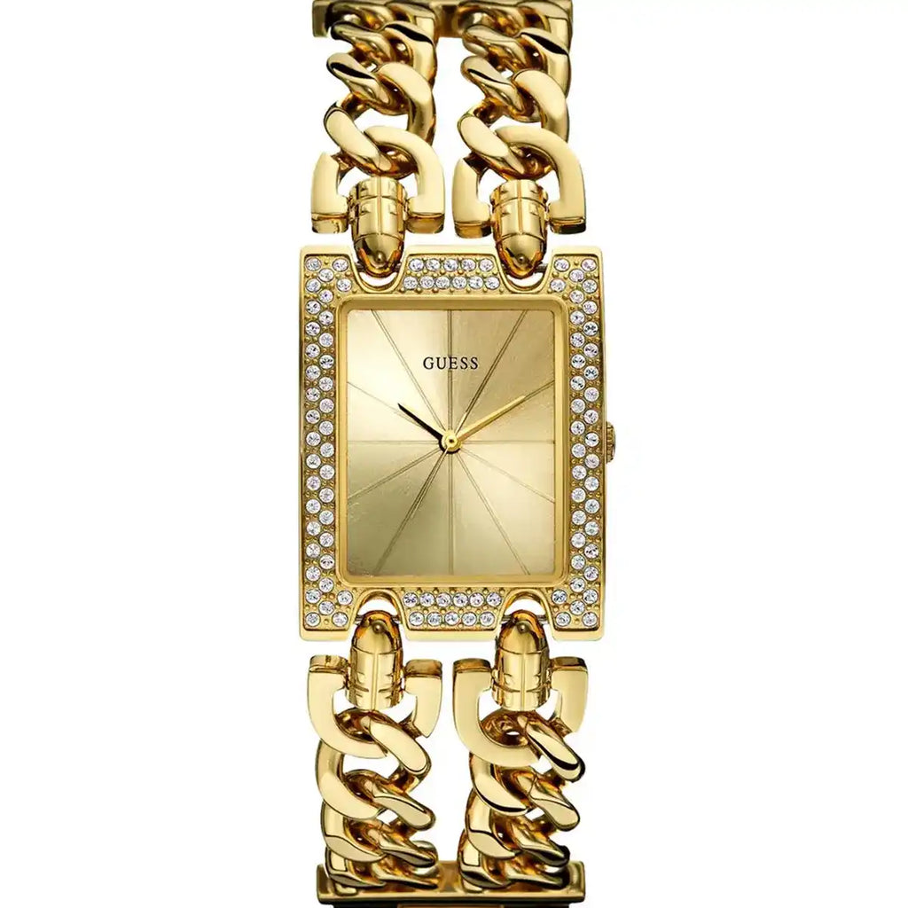 Guess Gold-Tone Crystal-Accented Watch For Women W0072L1