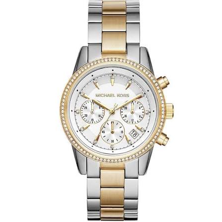 Michael Kors Women's White Dial Stainless Steel Band Watch - MK6474